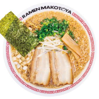 Makotoya's basic ramen noodle with fatty pork and soy sauce